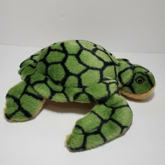 A&A Sea Turtle Plush Stuffed Animal Toy 12" Green - Picture 6 of 12